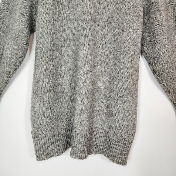 Zara Lace Up Oversized Wool Mohair Mock Neck Sweater Dress Grey Size Medium - Picture 9 of 11